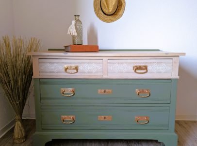 Two toned update of sturdy old dresser